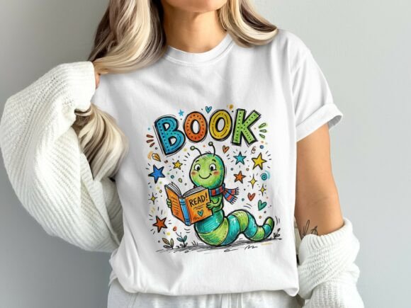 Book Worm PNG Digital