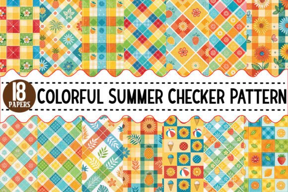 Colorful Summer Checker Seamless Pattern