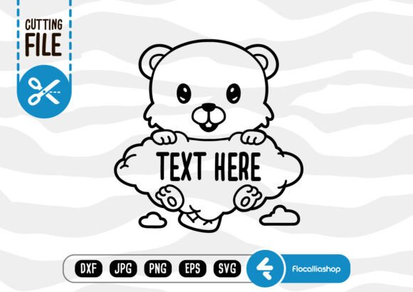 Forest Creature Cloud SVG, Beaver SVG