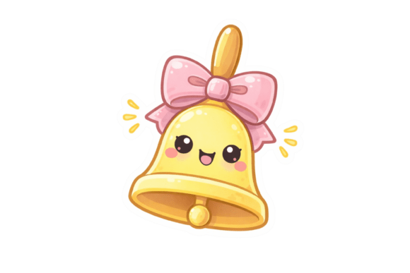 Kawaii School Bell Sticker: A Digital Design Asset for Planners and Classrooms