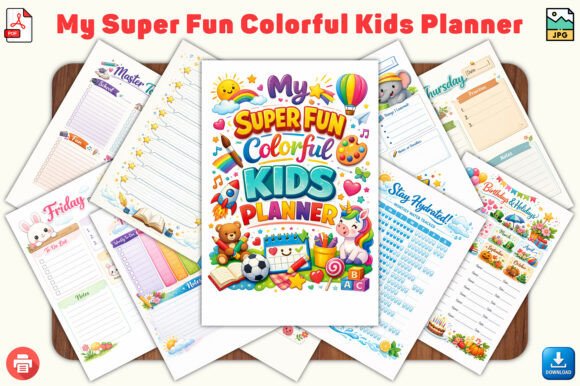 My Super Fun Colorful Kids Planner