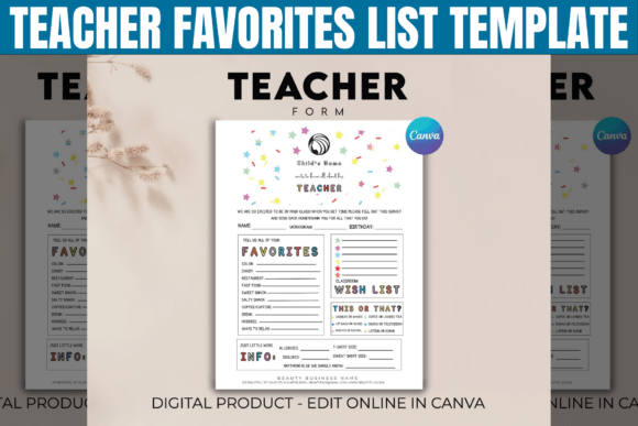 Personalizing Educator Gifts: A Guide to the Teacher Favorites List Canva Template