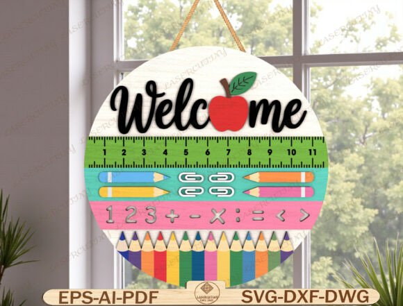Teacher Welcome Sign Door Hanger SVG