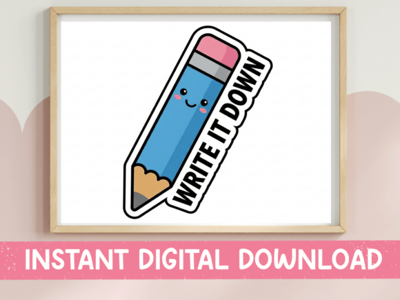 Write It Down Kawaii Pencil Sticker